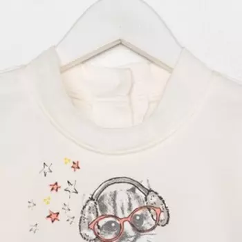 Платье трикотажное для девочки, рост 92 см, цвет кремовый