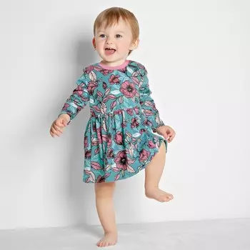 Платье «Улыбка», рост 74 см., цвет бирюзовый