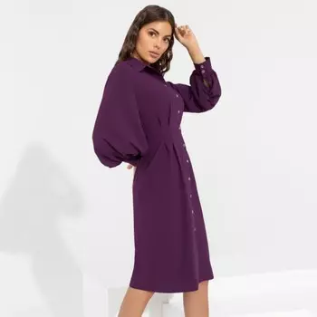 Платье рубашка женское Charutti «Акцент на изысканность», размер 42, цвет фиолетовый