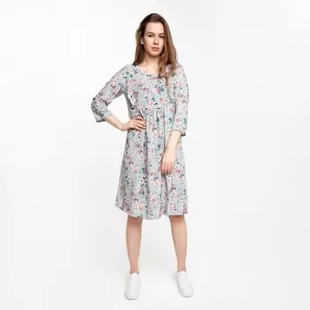 Платье женское, цвет голубой, размер 48