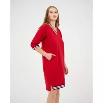 Платье женское, цвет красный, размер 52
