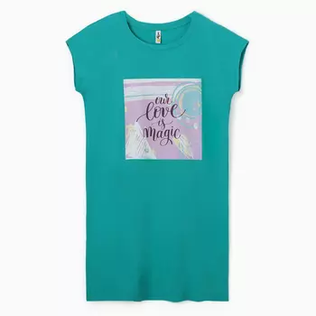 Платье женское домашнее, цвет бирюзовый, р-р 52