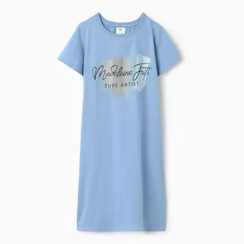 Платье женское домашнее, цвет голубой, размер 46