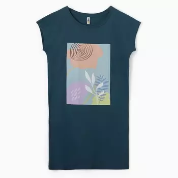 Платье женское домашнее, цвет т.зелёный, р-р 50