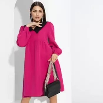 Платье женское Charutti «Эстетика чувств. Фуксия, с воротником», размер 52