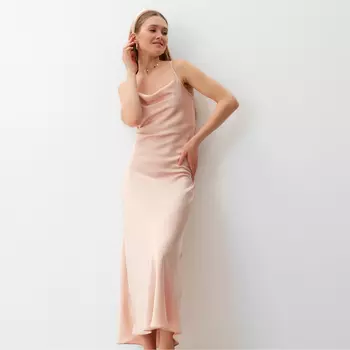 Платье женское миди MINAKU: Casual Collection цвет персик, размер 44