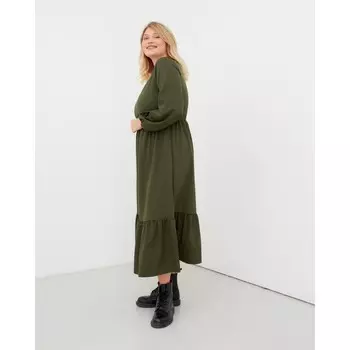 Платье миди женское MIST plus-size, размер 54, хаки