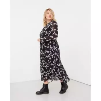 Платье женское миди MIST plus-size, р.50, черный