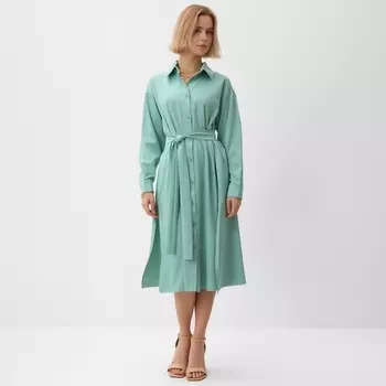 Платье миди женское MINAKU: Casual collection, зелёное, размер 52
