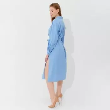 Платье миди женское MINAKU: Casual collection, голубое, размер 48