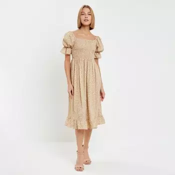 Платье женское MINAKU: Enjoy цвет бежевый, размер 44