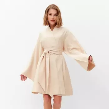 Платье мини женское MINAKU: Enjoy, бежевое, размер 42-44