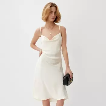 Платье мини женское MINAKU: Casual Collection, бежевое, размер 46