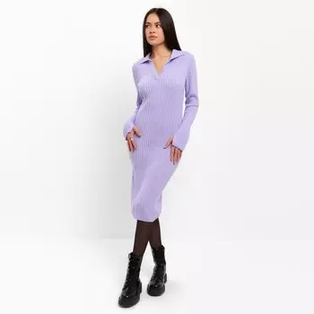 Платье миди женское MIST Knitwear, размер 42, лиловый