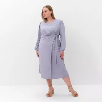 Платье женское MIST, plus-size, р.58, серо-голубой
