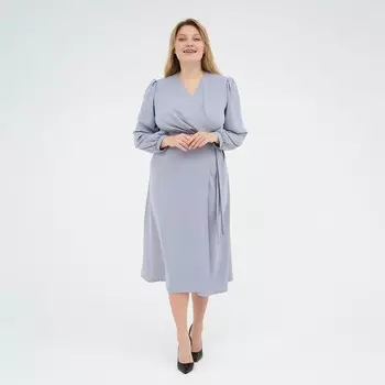 Платье женское MIST, plus-size, р.52, серо-голубой