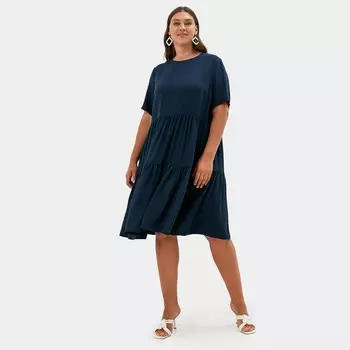 Платье женское MIST plus-size, размер 52, цвет тёмно-синий