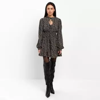 Платье с завязками мини женское MIST, размер 48, чёрное