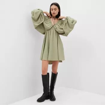 Платье женское MIST с глубоким вырезом р. 48, оливковый