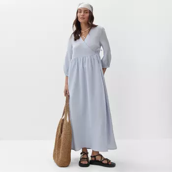 Платье на запах миди женское MIST Summer time, размер 40-42, голубое