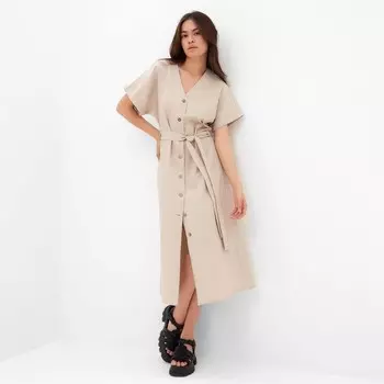 Платье женское на пуговицах MIST Summer time, бежевый, р.44