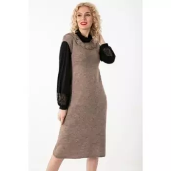 Платье женское, размер 42, цвет бежевый