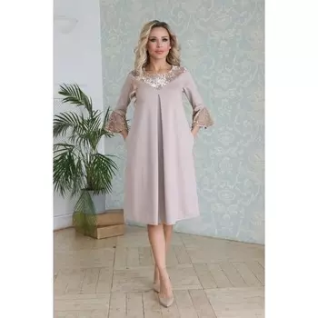 Платье женское, размер 42, цвет бежевый