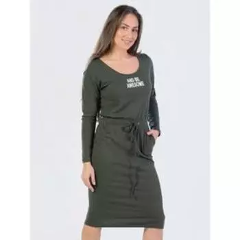 Платье женское, размер 42, цвет хаки