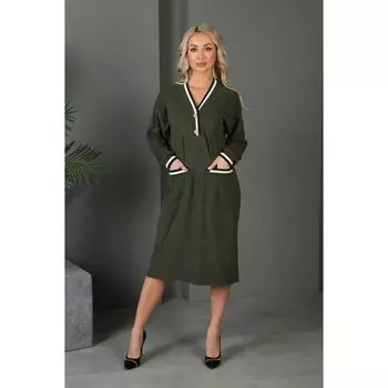 Платье женское, размер 42, цвет хаки