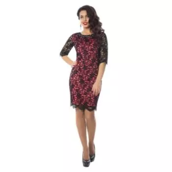 Платье женское, размер 42, цвет розовый, чёрный