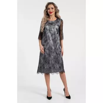 Платье женское, размер 42, цвет серый, чёрный