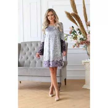 Платье женское, размер 42, цвет серый, сиреневый