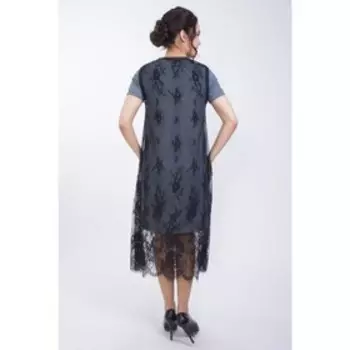 Платье женское, размер 42, цвет серый, чёрный