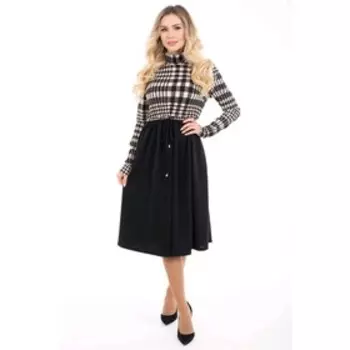 Платье женское, размер 42, цвет серый, чёрный