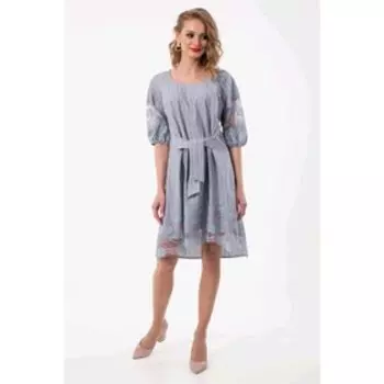 Платье женское, размер 42, цвет серый, голубой