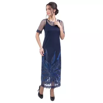 Платье женское, размер 42, цвет синий