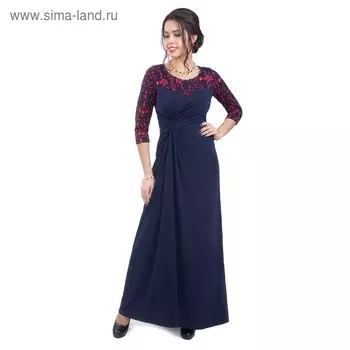 Платье женское, размер 42, цвет синий, красный
