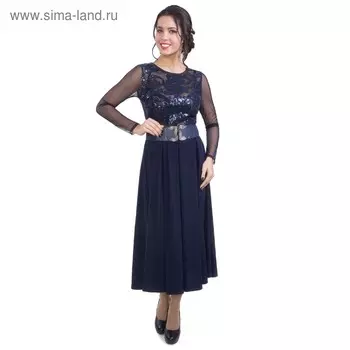 Платье женское, размер 42, цвет синий