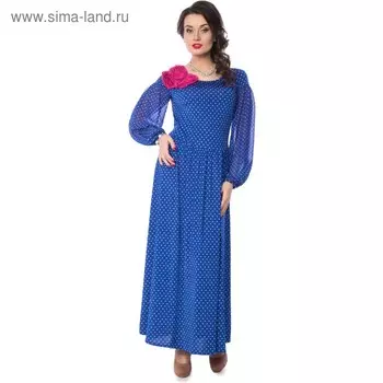 Платье женское, размер 42, цвет синий, розовый