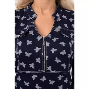 Платье женское, размер 42, цвет синий, белый