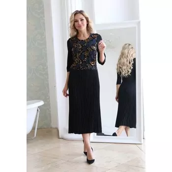 Платье женское, размер 44, цвет чёрный