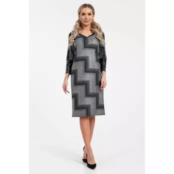 Платье женское, размер 44, цвет чёрный, серебряный