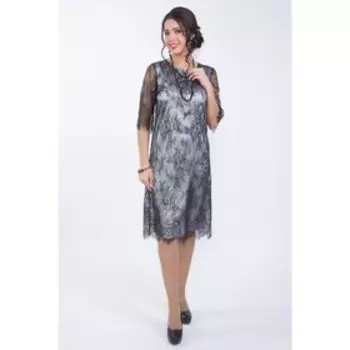 Платье женское, размер 44, цвет серый, чёрный