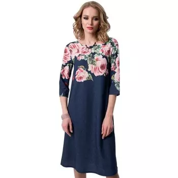 Платье женское, размер 44, цвет синий