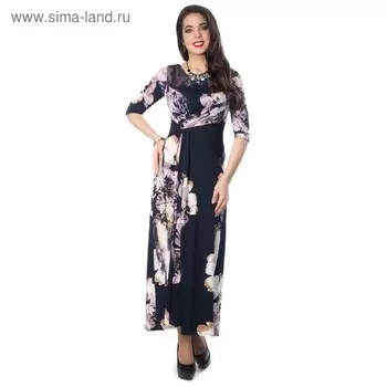 Платье женское, размер 44, цвет синий