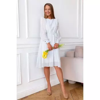 Платье женское, размер 46, цвет белый,чёрный 5627