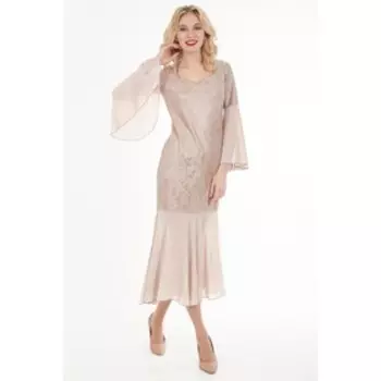Платье женское, размер 46, цвет бежевый