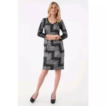 Платье женское, размер 46, цвет чёрный, серебряный
