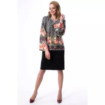 Платье женское, размер 46, цвет чёрный, серый