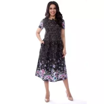 Платье женское, размер 46, цвет коричневый